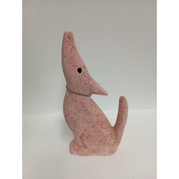 Vintage 1980s Ceramic Southwest Howling Pink Wolf Sculpture Figurine Art Decor - Picture 6 of 8